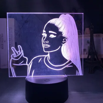 Cantareata Ariana Grande a Condus Lumina de Noapte pentru Fanii Home Decor Veioza Usb Baterie cu Led-uri Colorate Acrilice 3d Lampa de Dropshipping