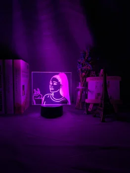 Cantareata Ariana Grande a Condus Lumina de Noapte pentru Fanii Home Decor Veioza Usb Baterie cu Led-uri Colorate Acrilice 3d Lampa de Dropshipping