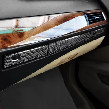 Fibra de Carbon Stil Pentru BMW Seria 5 E60 2004-10 Consola centrală Decor Coperta CD Multimedia Panel Autocolant de Interior Accesorii