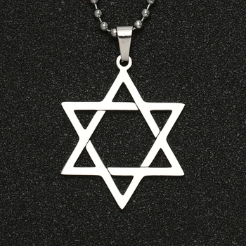 Steaua lui David Colier Scut Magen David Hexagrama Șase puncte Star Amuleta Religie Simbol Israel Pandantiv Evreu Bijuterii en-Gros