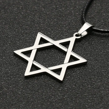 Steaua lui David Colier Scut Magen David Hexagrama Șase puncte Star Amuleta Religie Simbol Israel Pandantiv Evreu Bijuterii en-Gros