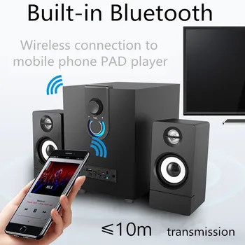 Noul Bluetooth 4.1 de Lemn Multimedia Speaker Bluetooth 2.1 excesul de greutate Subwoofer Audio Bluetooth USB Activ Notebook Speaker