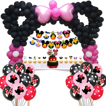 DIY Minnie Mickey Mouse Petrecerea Arc Balon Lanț Copil de Dus Decor Fericit Ziua de nastere pentru Adulți Copii Mickey Petrecere Baloane Consumabile
