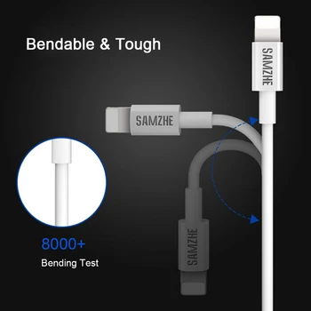 SAMZHE Cablu USB pentru iPhone 11 X Xs Max 2.4 O Încărcare Rapidă USB Încărcător Cablu de Date pentru iPhone Cablu SE 8 7 6