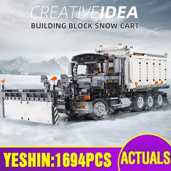 Yeshin 42078 Tehnice Auto Jucării MOC-29800 Pluguri de zapada Camion de Asamblare Model de Masina Blocuri Caramizi Noi Copii Cadou de Crăciun