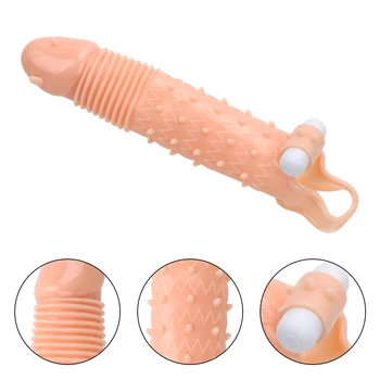 OLO Reutilizabile Marirea Penisului Prezervative Extender Vibratoare Penis Sleeve Ejaculare Întârziată Adulți Produse Jucarii Sexuale Pentru Barbati