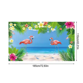 185*110cm Flamingo Fundal Tropicale Petrecere Hawaiian Foto BoothBackdrop Macrame Agățat de Perete