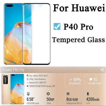 KEYSION Sticla Temperata pentru Huawei P40 P40 Pro Pahar Plin cu Capac rezistent la Șocuri Ecran Protector de Sticlă pentru Huawei P40 Lite E Nova 7i