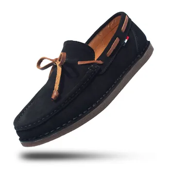 Primavara Toamna Lucrate Manual Pentru Bărbați Pantofi Negru Kaki Mocasini Pantofi Barbati Piele Intoarsa Barbati Balerini Casual Pantofi Anti-Alunecare Oamenii Pantofi