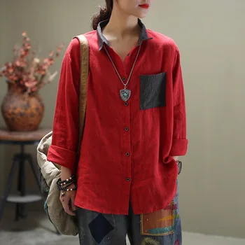SUFLET DE TIGRU Nou Toamna de Moda din China 2020 Topuri Femei Lenjerie Bluze Femei Casual, Camasi Largi de sex Feminin de Epocă Topuri Plus Dimensiune