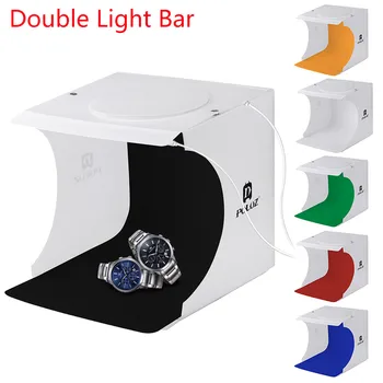 Vânzare fierbinte Dublu LED Light Bar Camera Foto, Fotografie de Studio de Iluminat Cort Fondul Cube Box casetă de Lumină Fotografie de Studio