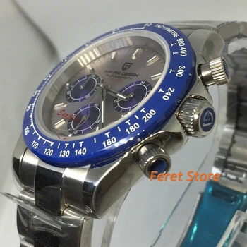PAGANI DESIGN Ceas Albastru 40mm Bărbați Moda Sport Cuarț Ceas Barbati Ceasuri din Oțel Inoxidabil de Afaceri rezistent la apa 100M Ceas