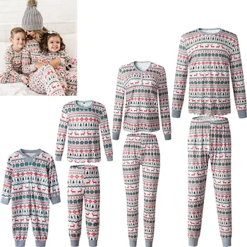 Familia Crăciun 2020 Set de Pijama Familie de Potrivire Haine de Crăciun de Familie Haine Copii Adulti Părinte-copil Copil Fată Băiat de Anul Nou