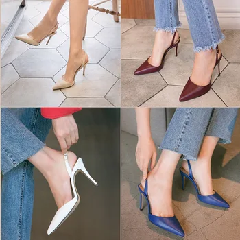 SANDALE FEMEI pantofi de 6 CM 8 CM 10 CM tocuri inalte Bine cu deget a subliniat cu moda Europa și America sălbatice de vară 2020 femei sandale