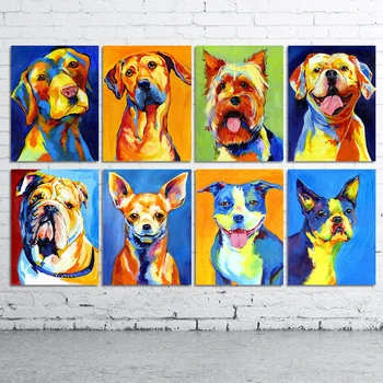 HDARTISAN Arta de Perete Tablou Canvas Print Animal Ulei de Imprimare Cățeluș Câine Retriever Bulldog Chihuahua Pentru Living Decor Acasă
