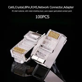 100buc Cristal 8pini RJ45 Modular Plug de Rețea Rj-45 Conector Cablu Adaptor pentru Cat6 Rj45 Cablu Ethernet Conectează Capetele Calculator PC