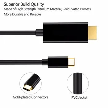 4K Tip C pentru Cablu HDMI USB 3.1 Cablu adaptor pentru ChromeBook Macbook Samgsung Lenovo Dell TV HD Proiector 1.8 M