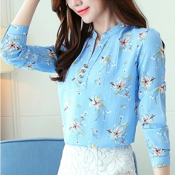 Femei șifon Bluza Tricou de Moda 2021 Maneca Lunga Print Îmbrăcăminte pentru Femei Plus Dimensiune Birou Doamnă Tricou Femei Topuri Blusas 9008 30