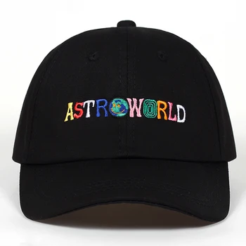 Bumbac ASTROWORLD Tata Pălărie Fata Fericita Travis Scott cel mai recent Album Astroworld Capac Travis $cott Broderie Sepci de Baseball