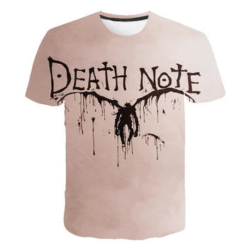 Death Note Masculine 3D T-Shirt Barbati T-Shirt Top Tee Barbati Populare Slăbiți Streetwear Întunecat Rece Serie Anime de Aventura Casual T-Shirt