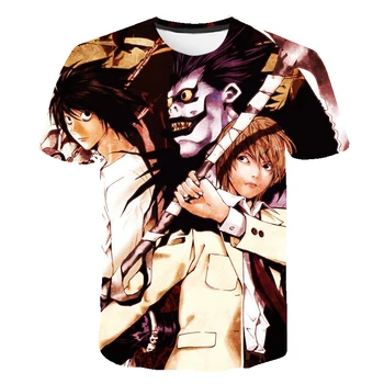 Death Note Masculine 3D T-Shirt Barbati T-Shirt Top Tee Barbati Populare Slăbiți Streetwear Întunecat Rece Serie Anime de Aventura Casual T-Shirt