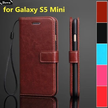 Titularul cardului de caz acoperire pentru Samsung Galaxy S5 Mini G800F din piele pu caz telefon S5 Mini portofel capac flip-caz de protecție