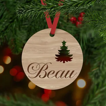 Numele personalizate Cerb de Crăciun Copac Agățat ornament de Crăciun Decor Acasă Petrecerea de Nunta de Decorare taie Personalizate din Lemn, de Crăciun