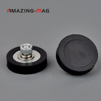 4PC 13 KG Puternic Magnet Neodim Disc Cu Cauciuc Costat D32*6mm M6 Extern de Rulare Panou cu LED-uri aparat de Fotografiat Multi Folosesc Magnetic Oală