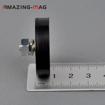 4PC 13 KG Puternic Magnet Neodim Disc Cu Cauciuc Costat D32*6mm M6 Extern de Rulare Panou cu LED-uri aparat de Fotografiat Multi Folosesc Magnetic Oală