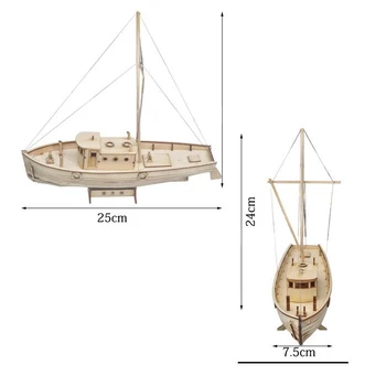 Nava De Asamblare Model Diy Kituri De Lemn Barca De Navigatie 1:50 Scara Decor Jucarie Cadou