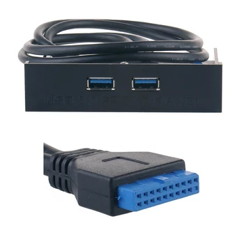USB3.0 Expansiune Adaptor Port Hub USB Disk Panoul de Mare Viteză de 20 de Pini La Dual USB 3.0 HUB tractiune Fata Panel Pentru PC Desktop