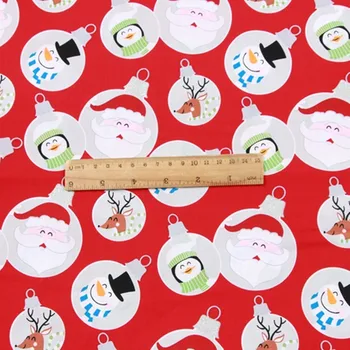 Jumătate de Metru Bumbac Poplin Material de Crăciun, Om de Zăpadă de Imprimare Manual DIY Îmbrăcăminte Rochie de Pânză de Bumbac T480
