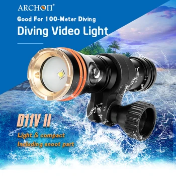 D11V II alb cald scufundări video lumini scufundări lanterna spot lumina Subacvatica 100m scufundări fotografie umple de lumină video HD lanterna