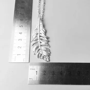 Link-Ul Lanț Colier Cu Pene Albe, 2018 Noua Moda 925 Sterling Argint Bijuterii La Modă Cadou Pentru Femei Fete