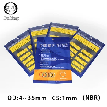 Nitril cauciuc O-ring grosime CS1mm multiple de dimensiuni kit de reparare combinație NBR rezistent la apa rezistent la ulei garnitura de etanșare oring