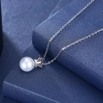 SILVERHOO Argint 925 Pandantiv Coliere Simple, Netede Perle Coajă Colier de Femei Partid Bijuterii Fine New Sosire