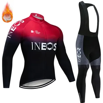 INEOS cald de Iarna barbati maneca lunga Formare Jersey maillot ciclism îmbrăcăminte de biciclete set Grenadier jacheta haine ropa de hombre