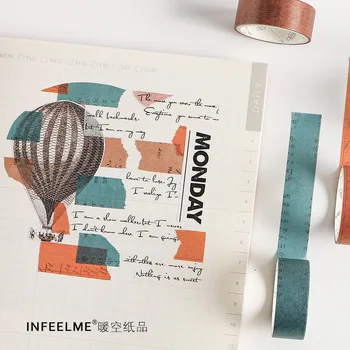 10buc/set 15mm Epocă Litere Bandă Washi Creative DIY Decorative Adezive de Mascare Banda de Autocolant Scrapbooking Rechizite