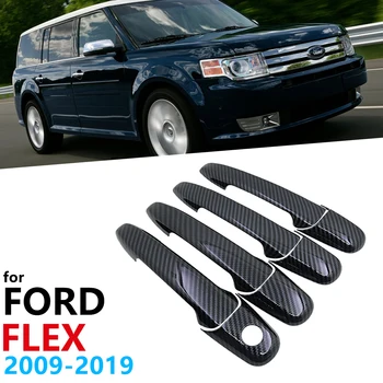Fibra de Carbon negru Mânere Uși Capacul Ornamental Set pentru Ford FLEX 2009~2019 Accesorii Auto Stickere Auto Protector Styling 2010 2011