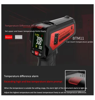 BSIDE Digital Termometru cu Afișaj Color de 12 puncte Arma cu Laser IR Tester pentru Carne Apă Lapte GRĂTAR de Gătit Temp Metru K-Tip