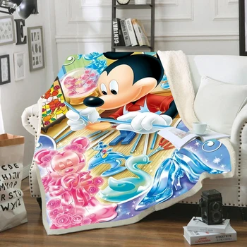 Disney Mickey Minnie Mouse Pătură de Desene animate Flanel Pături de Lână Aruncă pe Pat/pat de copil/Canapea pentru Copii Fete Baieti Copii Cadouri