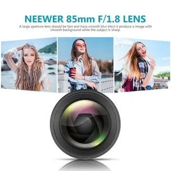 Neewer 85mm f/1.8 Focalizare Manuală Asferice Mediu Teleobiectiv pentru APS-C DSLR De la Nikon D5 D4s D4 D3x Df D800 D810 D750