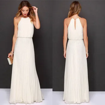 2019 alb rochie de Femei Petrecere de Seara, de vara solidă rochie eleganta Formale de Bal fără Mâneci Șifon Maxi Lung Rochie femme 0.4