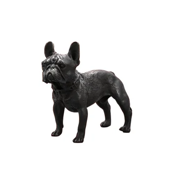 Mini Drăguț Alamă Bulldog Statuie Câine Animal De Recuzită Sculptura Home Office Bara De Partid Decor Birou Ornament Jucărie Amuzant Cadou