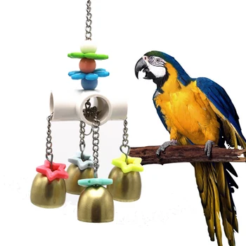Păsări De Companie Leagăn Și Mesteca Jucărie Amuzant Leagăn Jucării Păsări Suspendate Din Oțel Inoxidabil Jucărie Cu Clopoței Animale De Companie Papagali #15