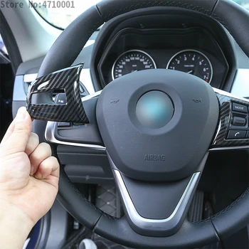 Volan Buton Decupaj Capacul Ornamental ABS Fibra de Carbon pentru BMW seria 1 Seria 2 218i F45 F46 X1 X2 F47 F48 2016-2018 Accesorii Auto