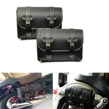2x Universal geanta Motocicleta din Piele PU Pentru Harley Sportster, Dyna Softail Touring XL 1200 883 Street Bob Heritage Softail