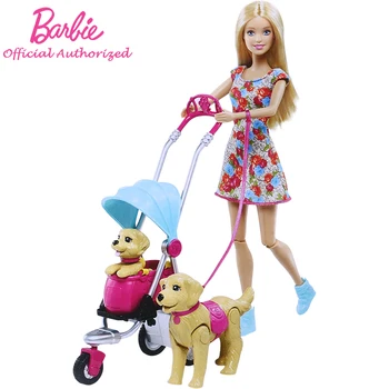 Barbie Originale Marca Duci Puii Playset Păpușă Jucărie, fără să ajungeți Pretinde Barbie Jucarie Caine Minunat CNB21 Boneca Modul Cadou de Ziua de nastere