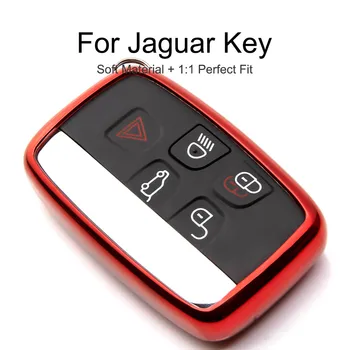 TPU Protecție Cheie de Masina Acoperire Caz Piele Shell Pentru Jaguar XE XJ XJL XF C-X16 V12 Chitara F X Typ Fob Cheie Lanț de Inele de Titular