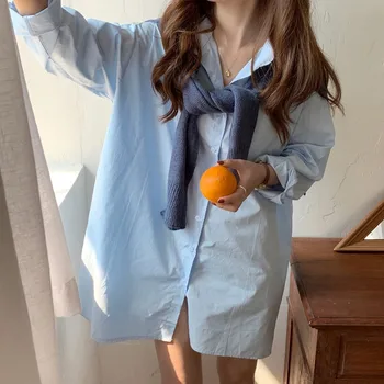Primavara Toamna Femei Bluze Stil coreean Macarons Culoare Solidă Vrac Noi Top Casual cu Maneci Lungi Femei Topuri LL369